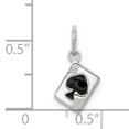 thumbnail image 3 of Silver Enameled Ace Of Spades Card Charm, 3 of 4