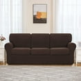 thumbnail image 2 of Subrtex Sofa Slipcover Sets 7 Pieces Stretch Couch Cover Backrest Cushion Covers (Sofa, Chocolate), 2 of 7