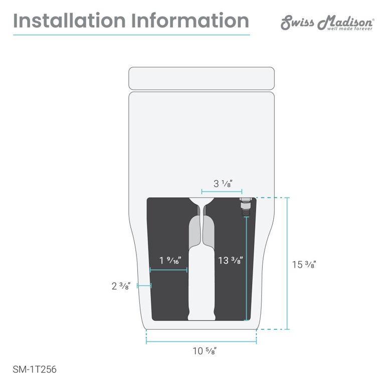 Swiss Madison Carre One-Piece Square Toilet Dual-Flush 1.1/1.6 GPF, White SM-1T256