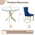 thumbnail image 6 of Round Table Set for 2, 36" Tempered Glass Gold Legs Dining Table with Dining Chairs for Dining Room, Kitchen, Meeting Room, 6 of 8
