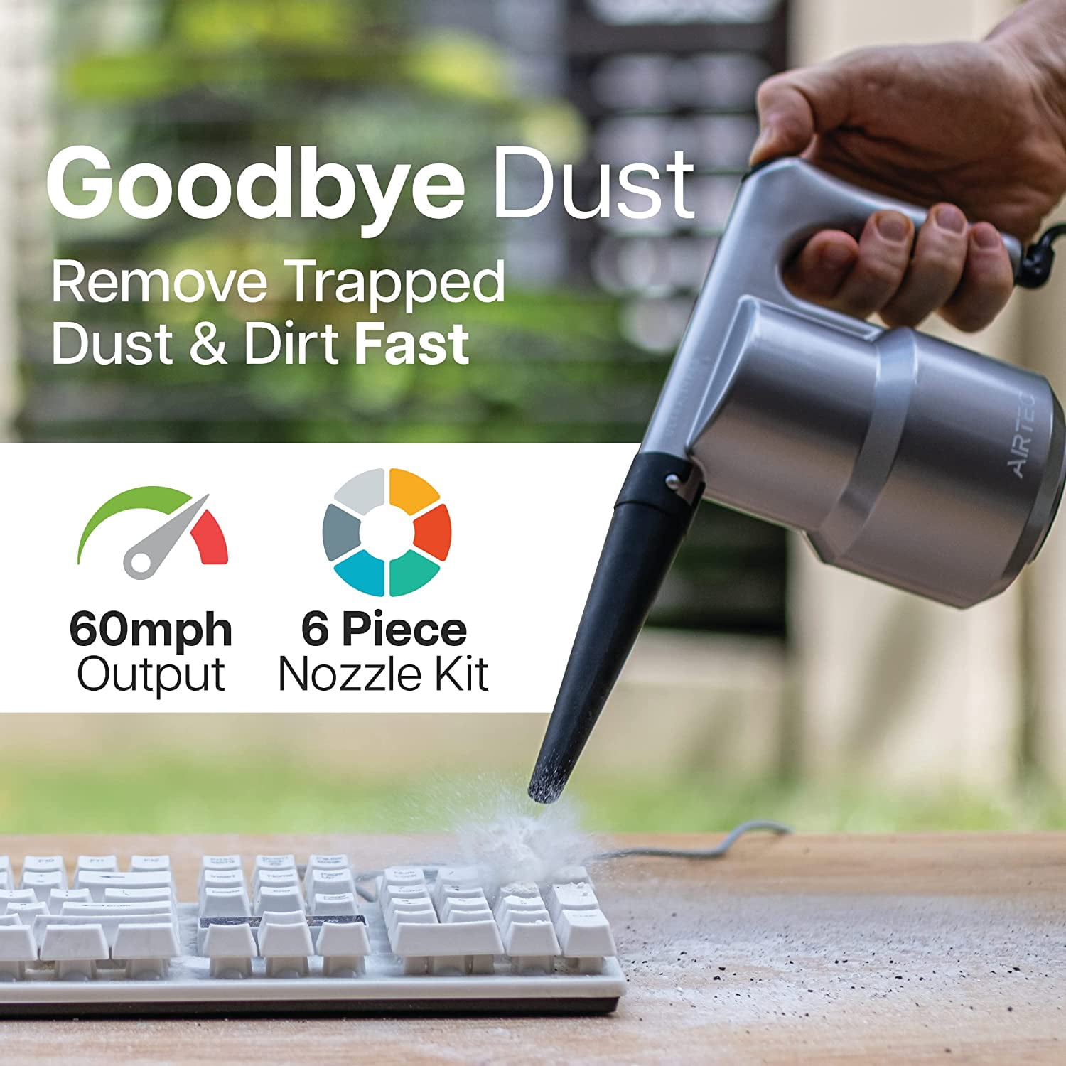 IT Dusters AirTec Ultra Electric Air Duster Blower for PC, Laptop, Console, Electronics and Home Cleaning, Environmental Alternative to Spray air can Duster Keyboard Cleaner (Type 3)
