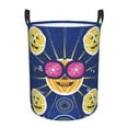 thumbnail image 2 of YFYANG Waterproof Laundry Hamper, Pumpkin Face Smile Laundry Basket Oxford Fabric with Handle Foldable, M, 2 of 8