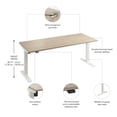 thumbnail image 3 of Scranton & Co Engineered Wood 72W Adjustable Standing Desk in Natural Elm, 3 of 7