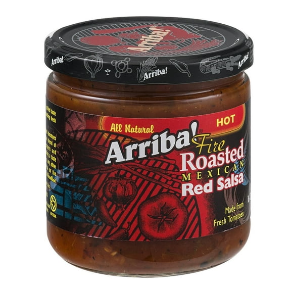 (Pack of 6) Arriba! Fire Roasted Hot Mexican Red Salsa, 16 oz