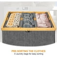 thumbnail image 4 of 180L Laundry Hamper 3 Section, Bamboo Laundry Basket with lid, Extra Large Dirty Clothes Hamper with Removable Laundry Bags, Laundry Bin Organizer Storage for Dorm Bedroom Bathroom, Gray, 4 of 14