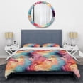 thumbnail image 3 of DESIGN ART Designart "Painterly Multicolor Damask Stroke I" Modern Bed Cover Set With 2 Shams King, 3 of 5