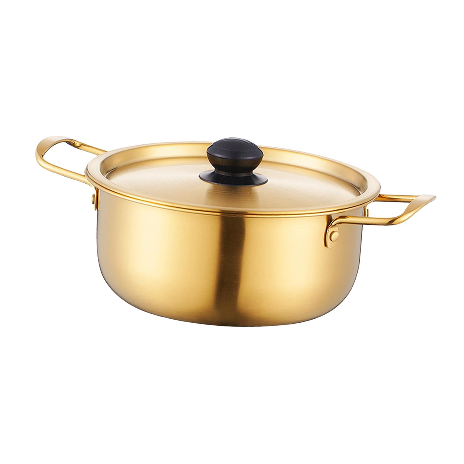 Esquirla Korean Ramen Pot, Instant Noodle Soup Pot, Multipurpose Pot with Handle Lid, Korean Noodle Pot, Ramyun Cooker for Curry Soup, Backyard 22cm