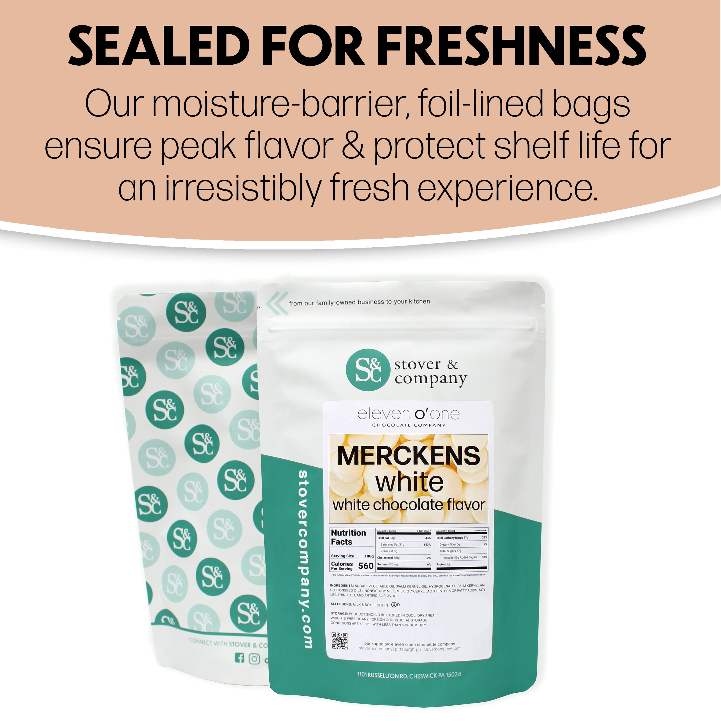 Merckens White Chocolate Flavored Wafers, 5 lbs