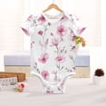 thumbnail image 6 of Watercolor Style Wild Flowers Spring Pure Cotton Bodysuit Short Sleeve Pajamas One-Piece Romper Unisex 9M, 6 of 6