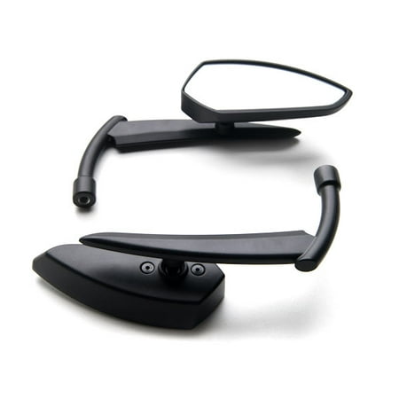 Krator Custom Rear View Mirrors Black Pair w/Adapters For Honda VT Shadow Spirit Velorex Deluxe 600 750 1100