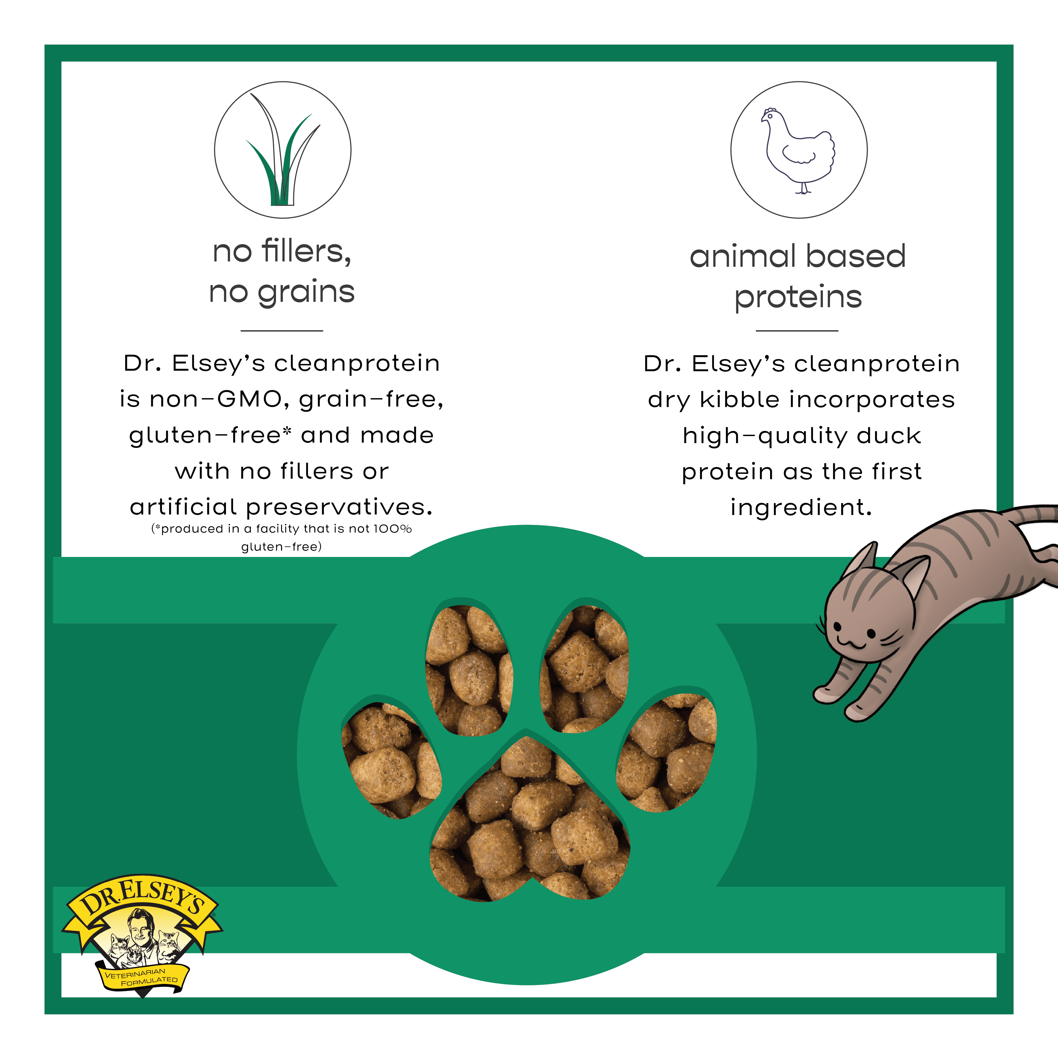 Dr. Elsey's cleanprotein Grain-Free Duck Flavor Dry Cat Food for All Life Stages 6.6 lb. Bag
