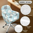 thumbnail image 5 of ZIATUBLES Cat Yarn Ball Print Modern Curved Back Chair Covers with Armrests Stretchable Accent Dining Room Chair Slipcovers Removable Swivel Vanity Office Desk Armchair Protector, 5 of 7