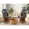 thumbnail image 4 of Java Swivel Rocking Lounge Chair Natural Rattan Wicker with Black Leaf Cushion, Colonial Color, 4 of 5