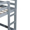 thumbnail image 4 of Alvantor Twin Over Twin Bunk Bed, Solid Rubber Wood Low Floor Bunk with Ladder, Grey, 4 of 6