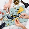 thumbnail image 4 of Shark Cutting Board, of Adventure Words over a Fish Body Wildlife Grunge Design, Decorative Tempered Glass Cutting and Serving Board, Large Size, Indigo Pearl, by Ambesonne, 4 of 5