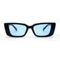 thumbnail image 1 of Womens Retro Mod Square Cat Eye Thick Plastic Sunglasses Black Blue, 1 of 4