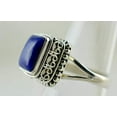 thumbnail image 4 of Lapis Lazuli Cushion 925 Sterling Silver Handmade Women Statement Ring Size 11.5, 4 of 5