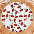 thumbnail image 2 of Round Picnic Table Cloth 100% Waterproof & Oil Proof, Elastic Fitted Table Cover for 36"-44" Round Tables, for Dining, Camping, Outdoor, 2 of 7