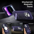 thumbnail image 4 of SaniMore for iPhone 14 Pro Multi-Functional Magnetic Case with Wireless Charging, 3 Layers Protection Case with Car Mount & Kickstand Military Grade Shockproof Protective Case, Darkpurple, 4 of 6