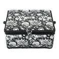 thumbnail image 5 of SINGER Sewing Basket with Notions Storage, Black and White Floral Print, 5 of 8