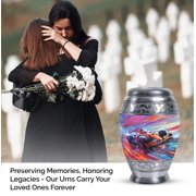Hyperdrive Racing Chaos Car - Mini Keepsake Urns For Ashes - Sleek Small Urn For Mens Ashes - Tiny Cremation Urn For Adult Memorials 3 Inch, 1 Pc
