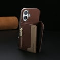 thumbnail image 5 of Dteck Magnetic Case for iPhone 16 Plus, 2 in 1 Wallet Case Detachable Card Holder, Compatible with MagSafe, Slim PU Leather RFID Blocking Credit Slots Zipper Pocket,Brown, 5 of 7