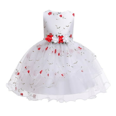 

Sngxgn Girl s Cute Striped Spaghetti Strap Button Front Belted Summer Cami DressFormal Dresses Red 7-8 Years