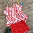 thumbnail image 4 of Trajes de baño Tankini para mujer Top Tankini con volantes en capas y pantalones cortos Trajes de baño de dos piezas Adepaton HMHZ323-9, 4 of 5