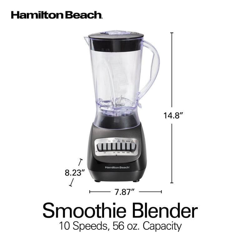 Hamilton Beach 10-Speed Blender - 48 Oz Glass Jar, 500 Watt, For Smoothies & Shakes