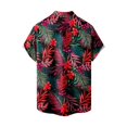 thumbnail image 2 of Camisas s Para Hombre Manga Larga Camisa de manga corta con estampado digital 3d de ocio de tendencia de moda de playa de turismo de vacaciones de verano para hombres (Red, M), 2 of 3