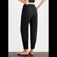 thumbnail image 4 of Pantalones de Yoga Largos para Mujer, Ajustados, Informales, Cómodos, para Gimnasio, Senderismo, Cintura Elástica, Color Negro, Talla M, 4 of 8