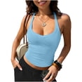 thumbnail image 1 of HongQid Workout Tops for Women V Neck Basic Tank Summer Camisole Y2K Slim Fit Ribbed Sleeveless, 1 of 9