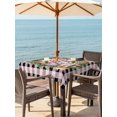 thumbnail image 2 of Outdoor Tablecloth with Umbrella Hole and Zipper, Pink Christmas Square Table Cloth 60x60 Inch Waterproof Tablecloth, Xmas Winter Gnomes Black Buffalo Plaid Picnic Table Cover for Patio Camping, 2 of 7