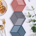 thumbnail image 4 of Silicone Pot Mats Holders Trivets for Hot Dishes, 6.3 5.5 IN Thick Durable Flexible Pads for Kitchen, Non-slip Heat Resistant Holders Trivet Mats Oven Pads Hot Mats for Hot Pots and Pans, 4 of 4