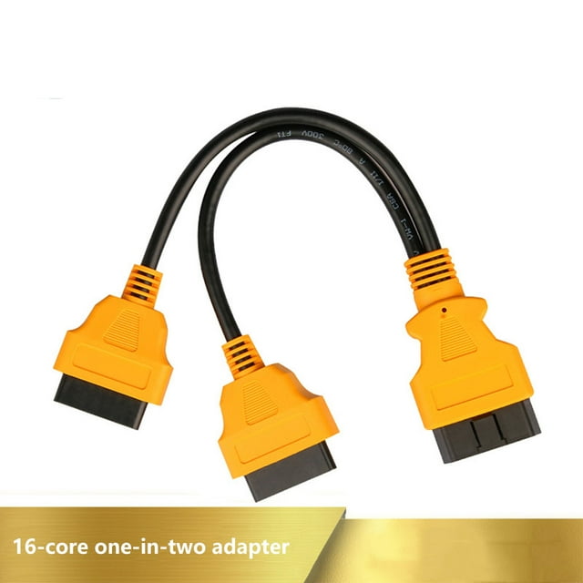 stanreset Auto 16 Pin OBDII Connector Cable 1 to 2 Male to Female Y Cables Diagnostic Tool Vehicle Fitting Split Cord Connection