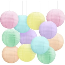 Lsupdaol 6 Pcs 10 Inch Hanging Paper Lanterns Party Decorations Pastel Classroom Decor Back to School Party Decorations for Classrooms Wedding Birthday Ceilings Decor(Pastel Colors)
