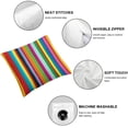 thumbnail image 4 of Acheng Etro Multicolor Stripes Throw Pillow Covers,Colorful Stripes Bright Stylish Cushion Cover Digital Blended Hidden Zipperl Decorative Pillowcases for Hair Skin Square  2 pcs White, 4 of 6