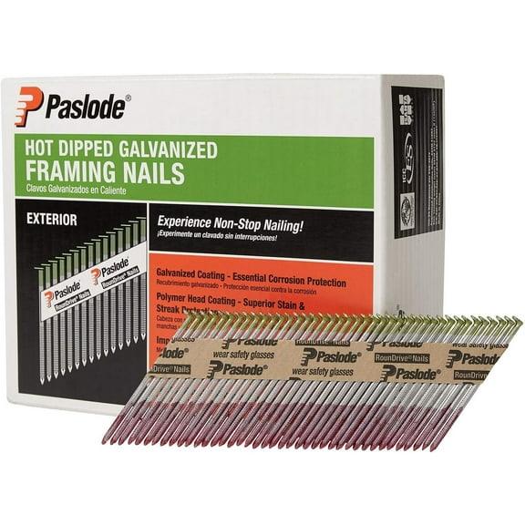 Paslode, Framing Nails, 650385, HDG 30 Degree Round Head, 3 inch x .120 Gauge, 2,000 per Box