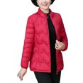 thumbnail image 3 of MAWCLOS Ladies Lightweight Solid Color Puffer Coats Winter With Pockets Down Jackets Big Red 3XL, 3 of 4