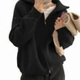 thumbnail image 6 of Korean Vintage Zip-Up Knit Cardigan Women'S Oversized Autumn Winter Lazy Style Collared Sweater Coat Top Casual Loose Fit Outerwear Off White Cardigan Sweaters For Women, 6 of 8