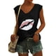 thumbnail image 2 of Camisetas sin mangas con cuello en V de verano para mujer Camisetas de manga corta con estampado retro OAVQHLG3B Store  lin121212, 2 of 5