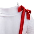 thumbnail image 3 of URMAGIC Toddler Christmas Winter Outfit Baby Girl Long Sleeve Ruffled White Top Mini Red Dress 2Pcs Set, 3 of 9