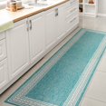 thumbnail image 5 of JONATHAN Y JONATHAN  Y Havana Classic Diamond Border Indoor/Outdoor Area Rug 2 X 8 - Aqua/Light Gray, 5 of 5