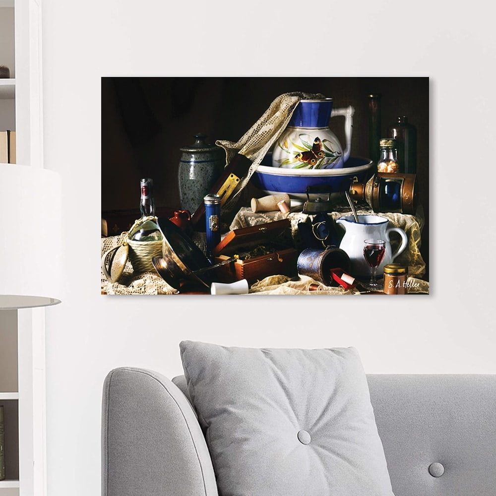Antiques by photographer Steven A. Heller - 14"x14" Canvas Artwork - Multi-Color 14 x 14
