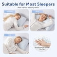 thumbnail image 3 of Double Sided Cooling Pillow for Side and Back Sleepers, Adjustable Soft & Firm Shredded Memory Foam Pillows for Neck Pain Relief, Curved Bed Pillows Queen Size Set of 2, 3 of 7