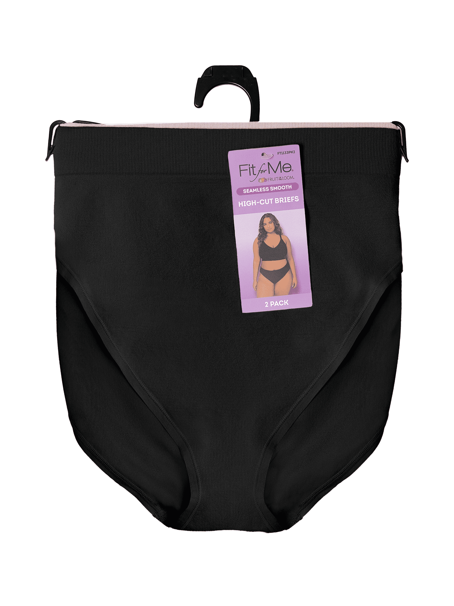 Fit for Me by Fruit of the Loom Women's Plus Size Seamless High Cut Brief, 2-Pack, Sizes 1X-4X
