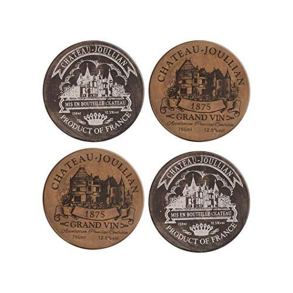 Manual Wine Country Wood Coaster, IWCSWW  Set of 4