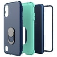 thumbnail image 2 of Samsung Galaxy A01 Case, KAESAR 3-Layer Slim Shockproof Hard Cover With Metal Ring Stand Skin Fashion Cute Cover Armor Case for Samsung Galaxy A01 (Navy), 2 of 6