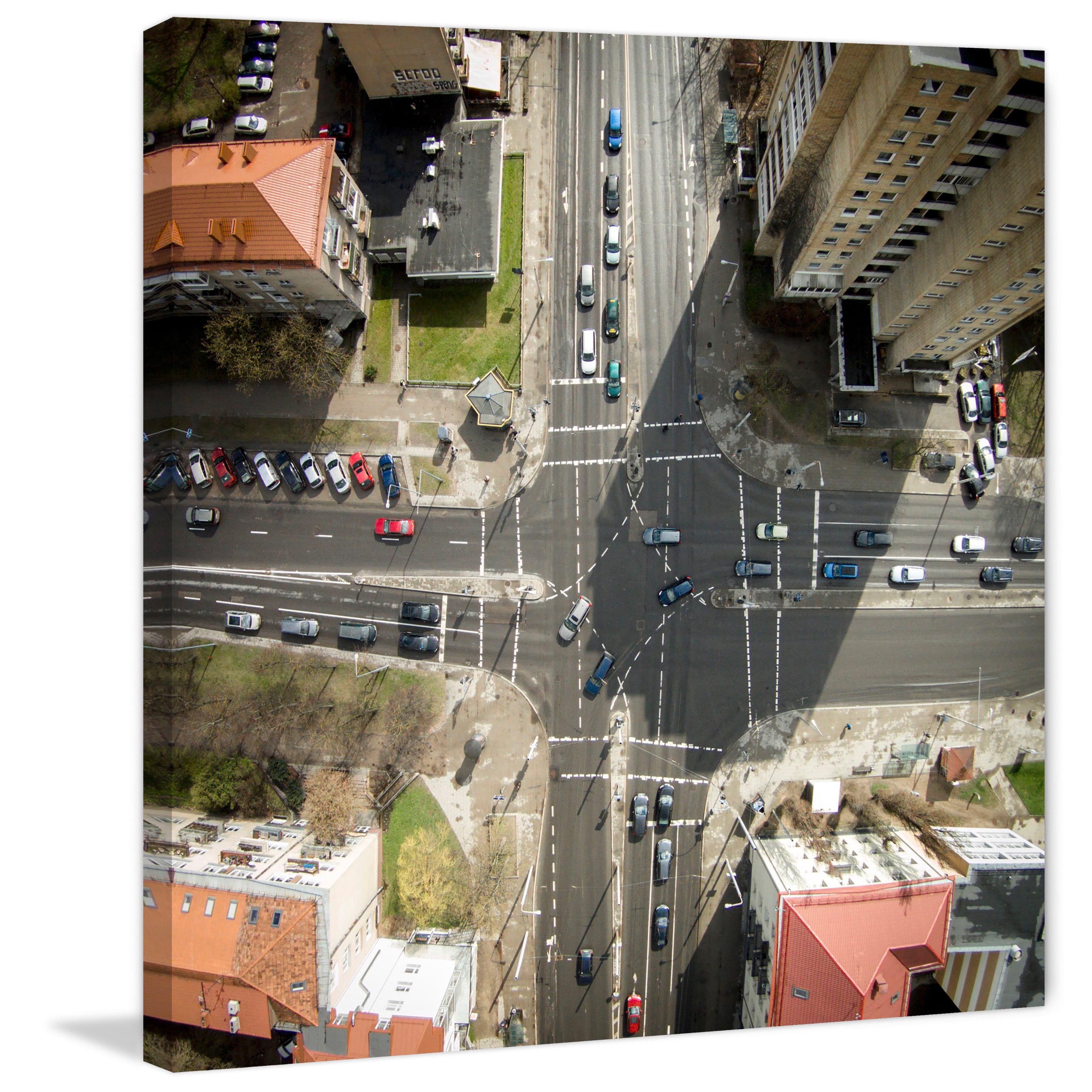Marmont Hill "Intersection" by Karolis Janulis Painting Print on Wrapped Canvas