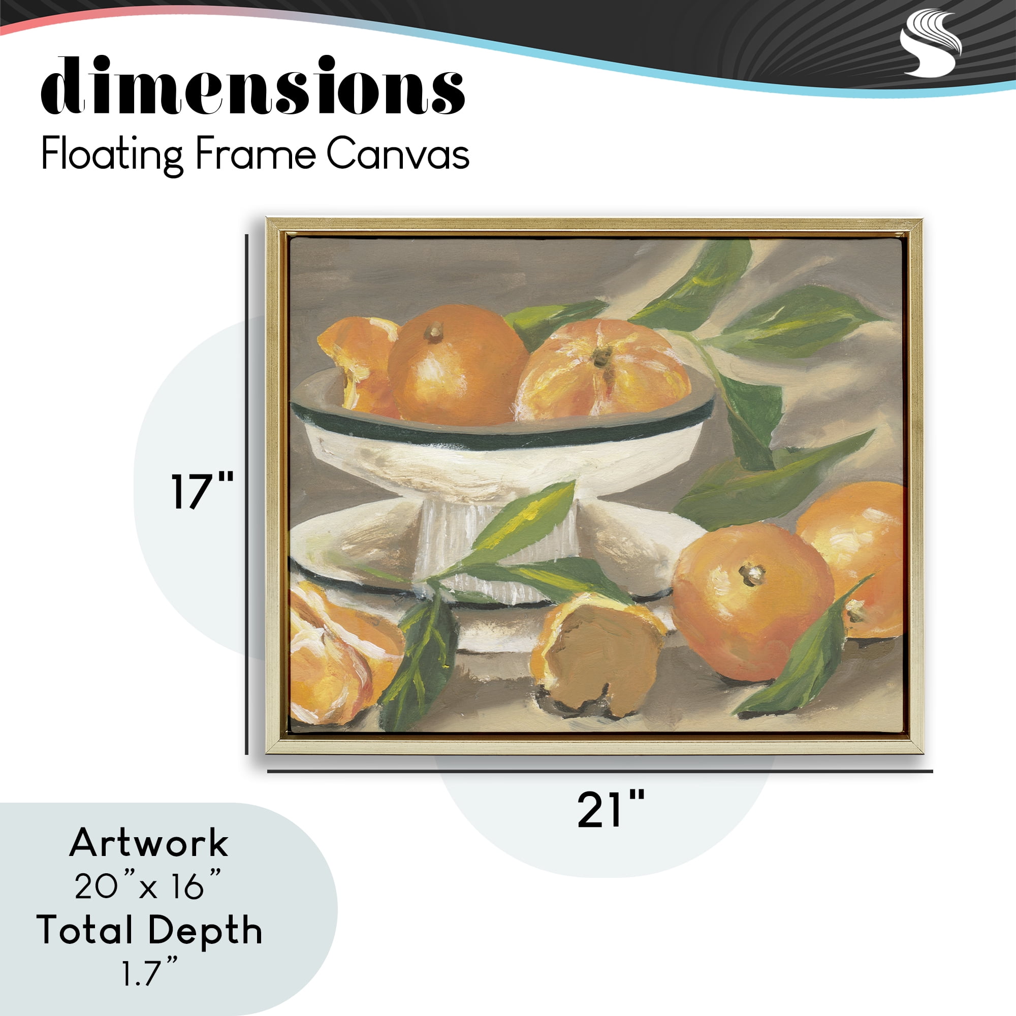 Stupell Industries Oranges in Stillness Gold Framed Floater Canvas Wall Art, design by Melissa Wang